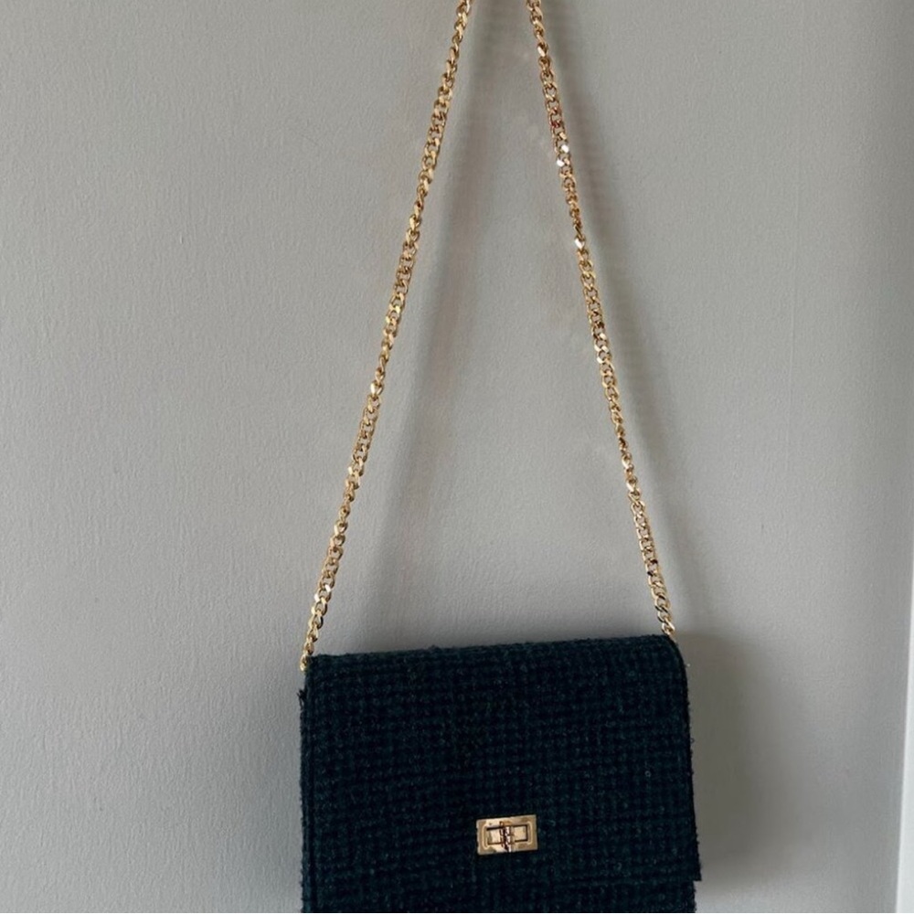 Elegant Green/Blue Tweed Women's Bag - Picture 7 of 7